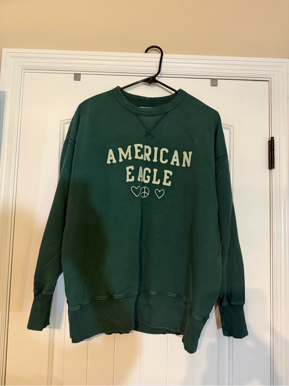 American Eagle Outfitters Deep Green Logo Crewneck Sweatshirt